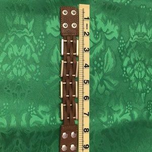 Women’s Men’s CARA NY | Gold Tan Leather Cuff Bracelet 9” Length Unisex